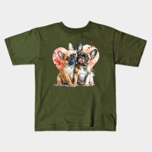 French Bulldogs in Love Kids T-Shirt